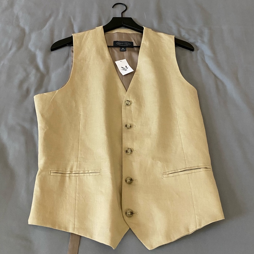 Pronto Uomo linen sand colored vest